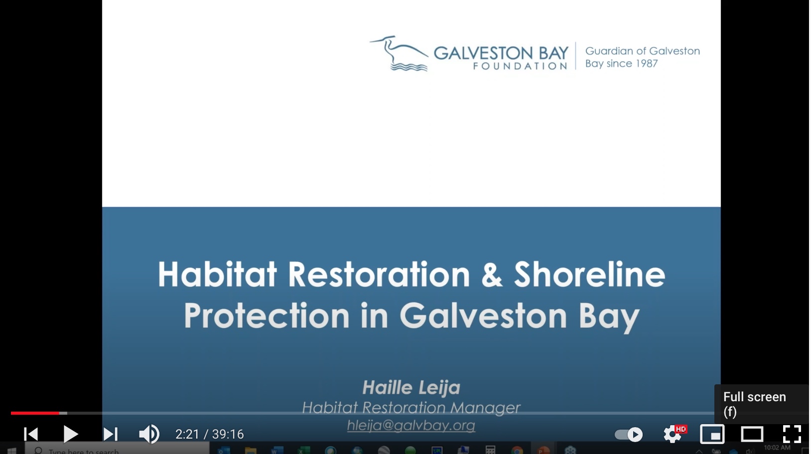Habitat Restoration Galveston Bay